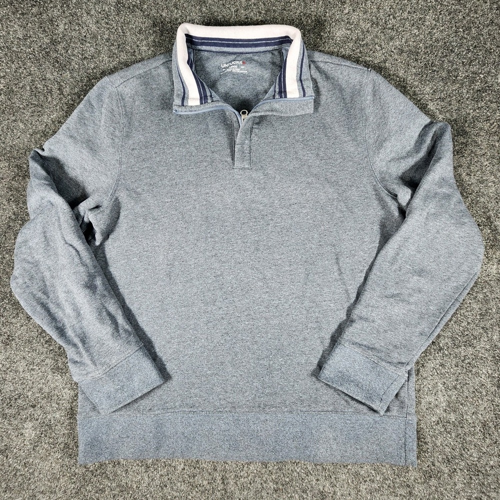 UNTUCKit 1/4 Zip Pullover Sweater Men's Size Large Grey Stretch Lightweight